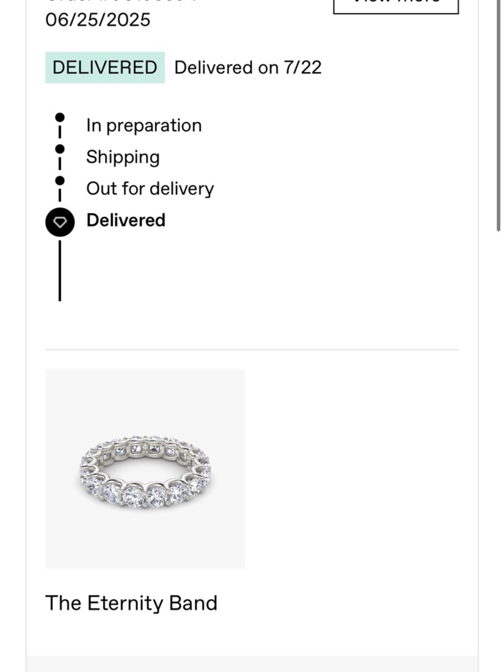 Vrai & Oro Silver Eternity Ring with Clear Stones